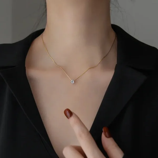 Solitaire Pendant Necklace - Image 7