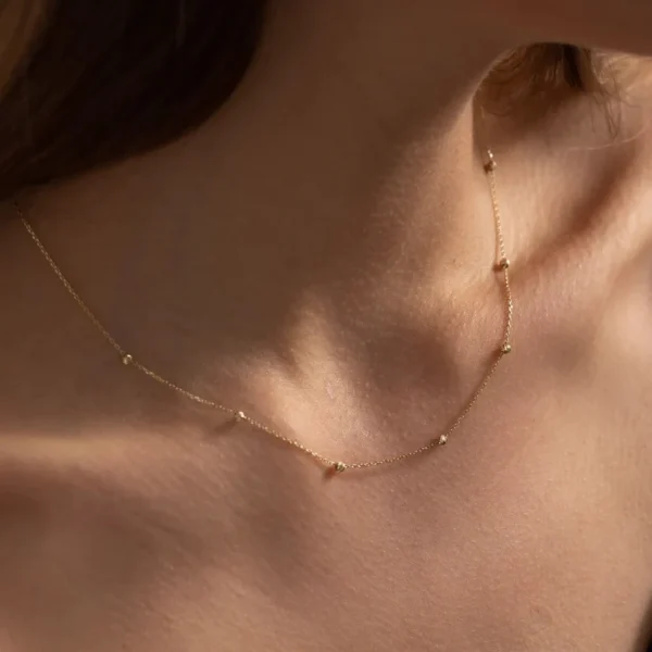 Delicate Beaded Chain Necklace - Image 4