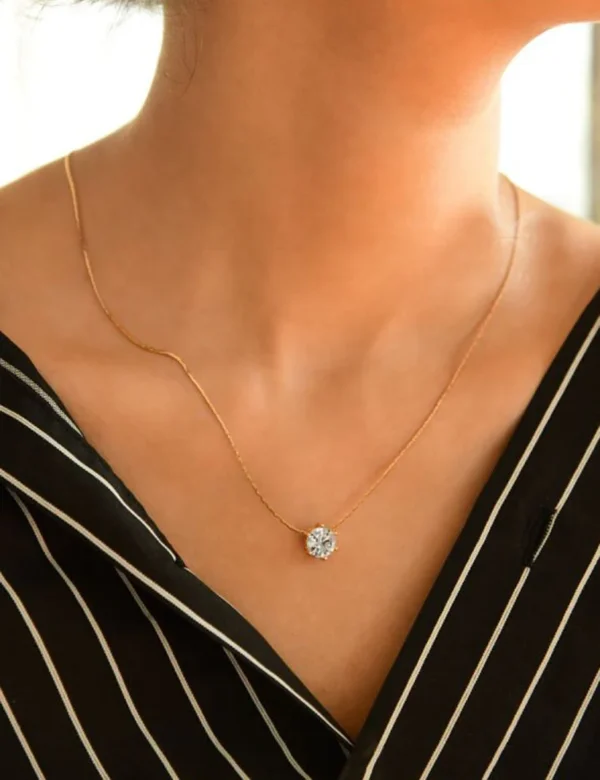 Solitaire Pendant Necklace - Image 4