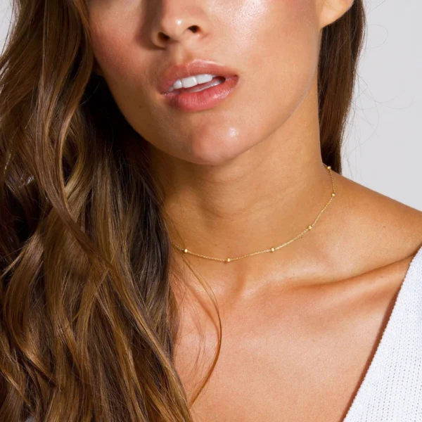 Delicate Beaded Chain Necklace - Image 3